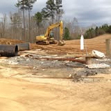 Excavator at site preparation project